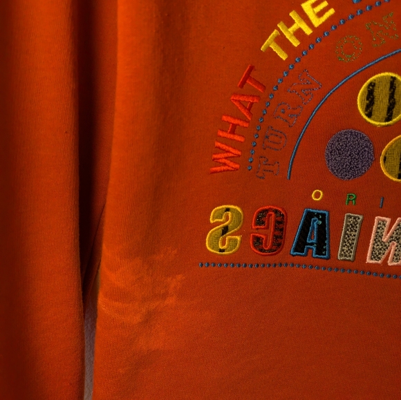 Burnt Orange Cropped Square-neck sweatshirt - Picture 3 of 5